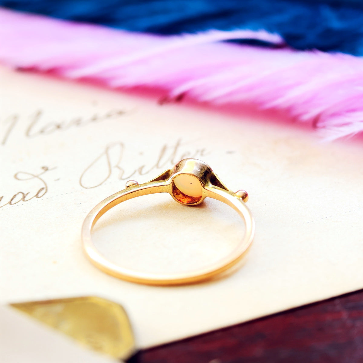 Sweetly Simple Antique Crystal Opal Ring