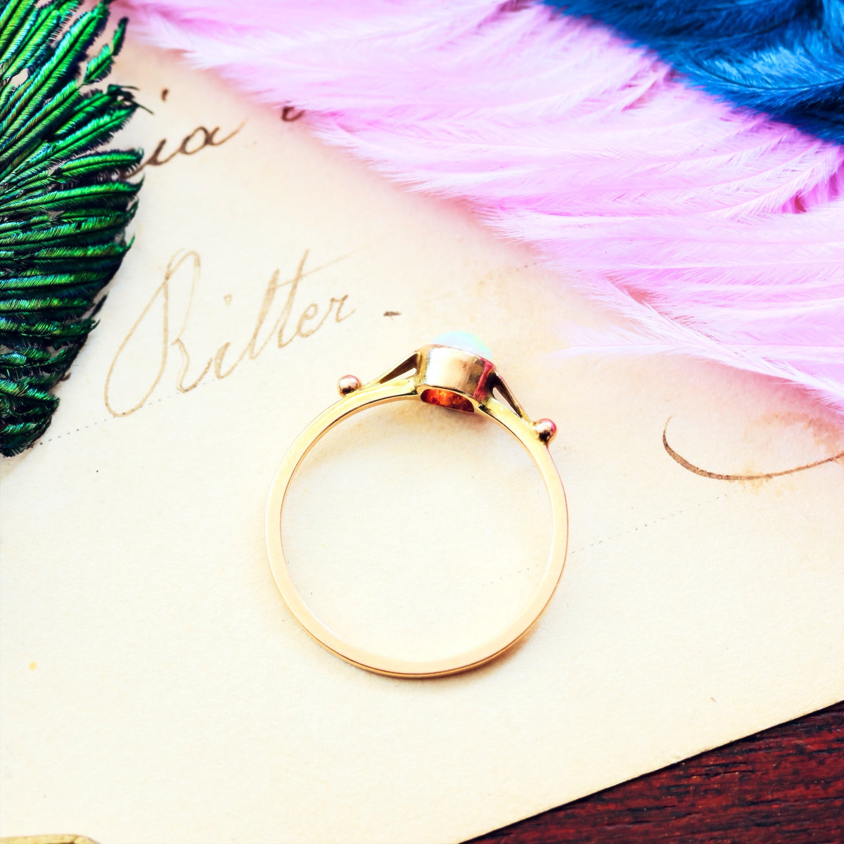 Sweetly Simple Antique Crystal Opal Ring