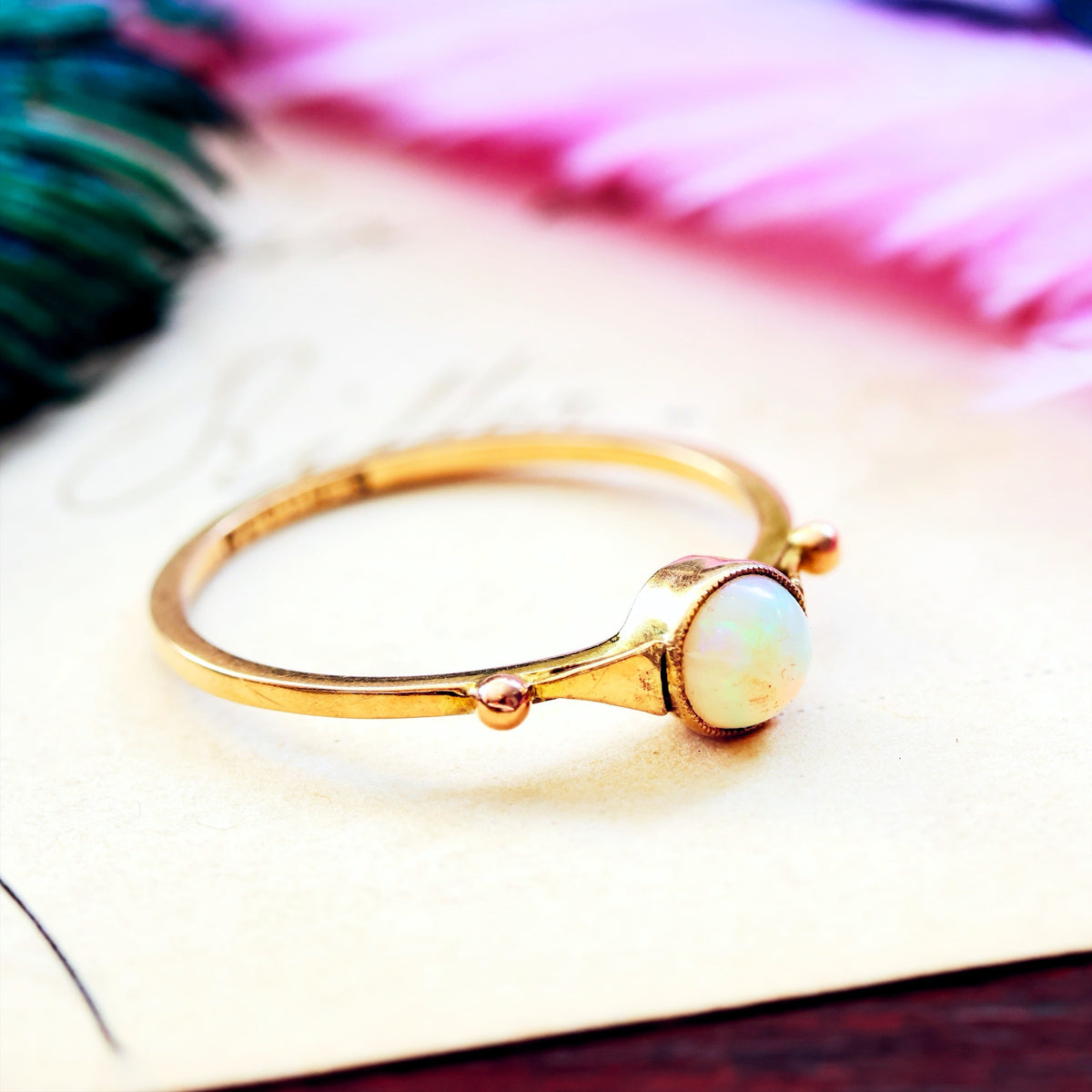 Sweetly Simple Antique Crystal Opal Ring