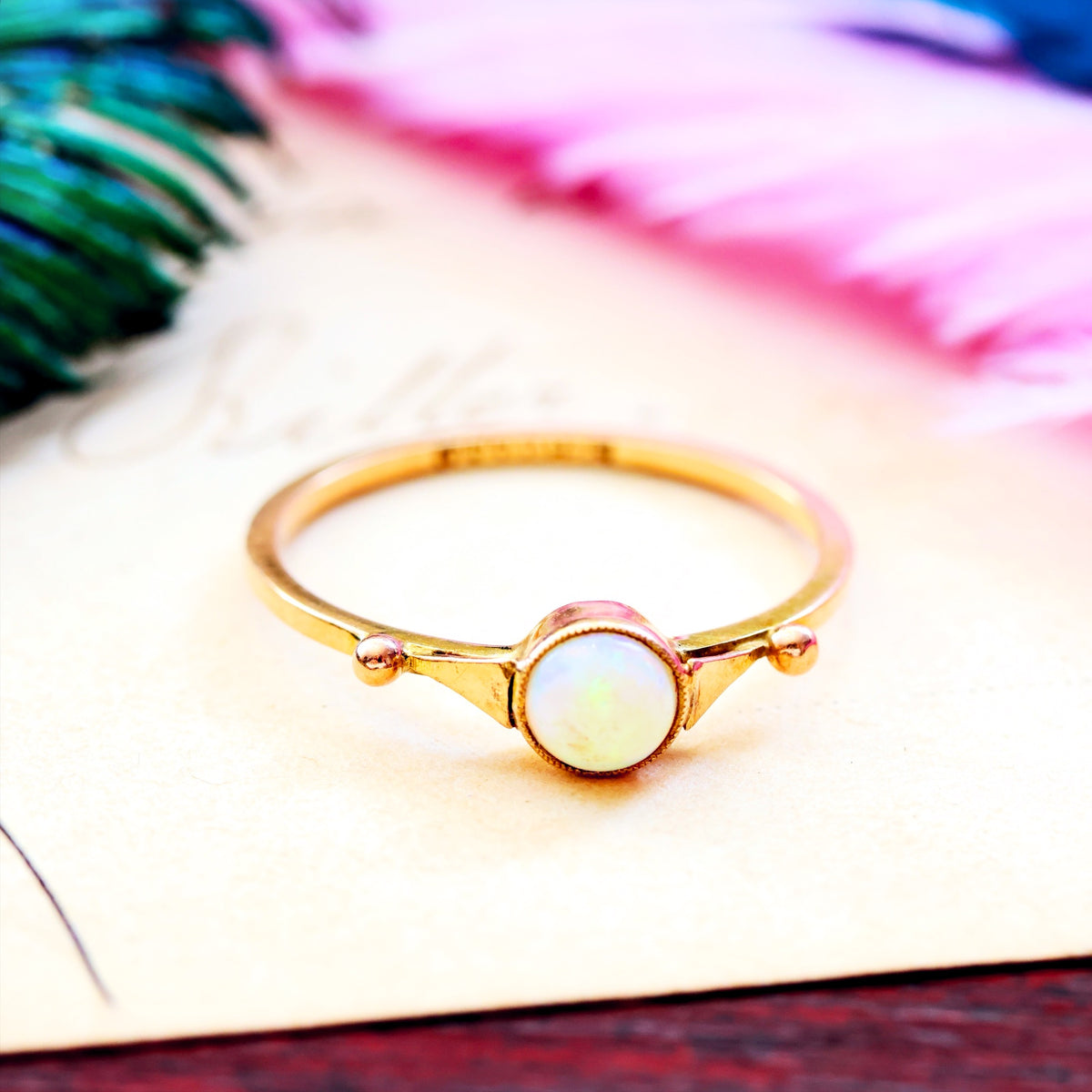 Sweetly Simple Antique Crystal Opal Ring