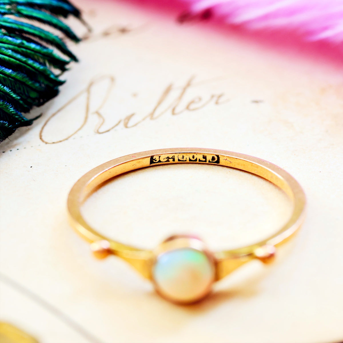 Sweetly Simple Antique Crystal Opal Ring