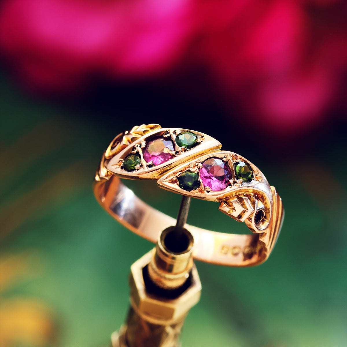 Date 1905 Antique Rose Gold Tourmaline Ring