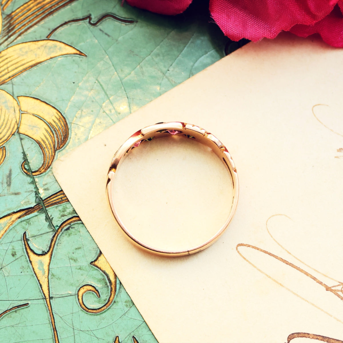 Date 1905 Antique Rose Gold Tourmaline Ring