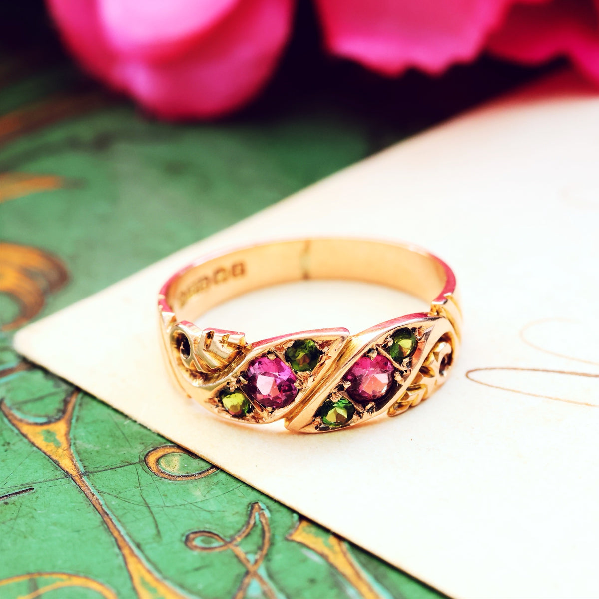 Date 1905 Antique Rose Gold Tourmaline Ring