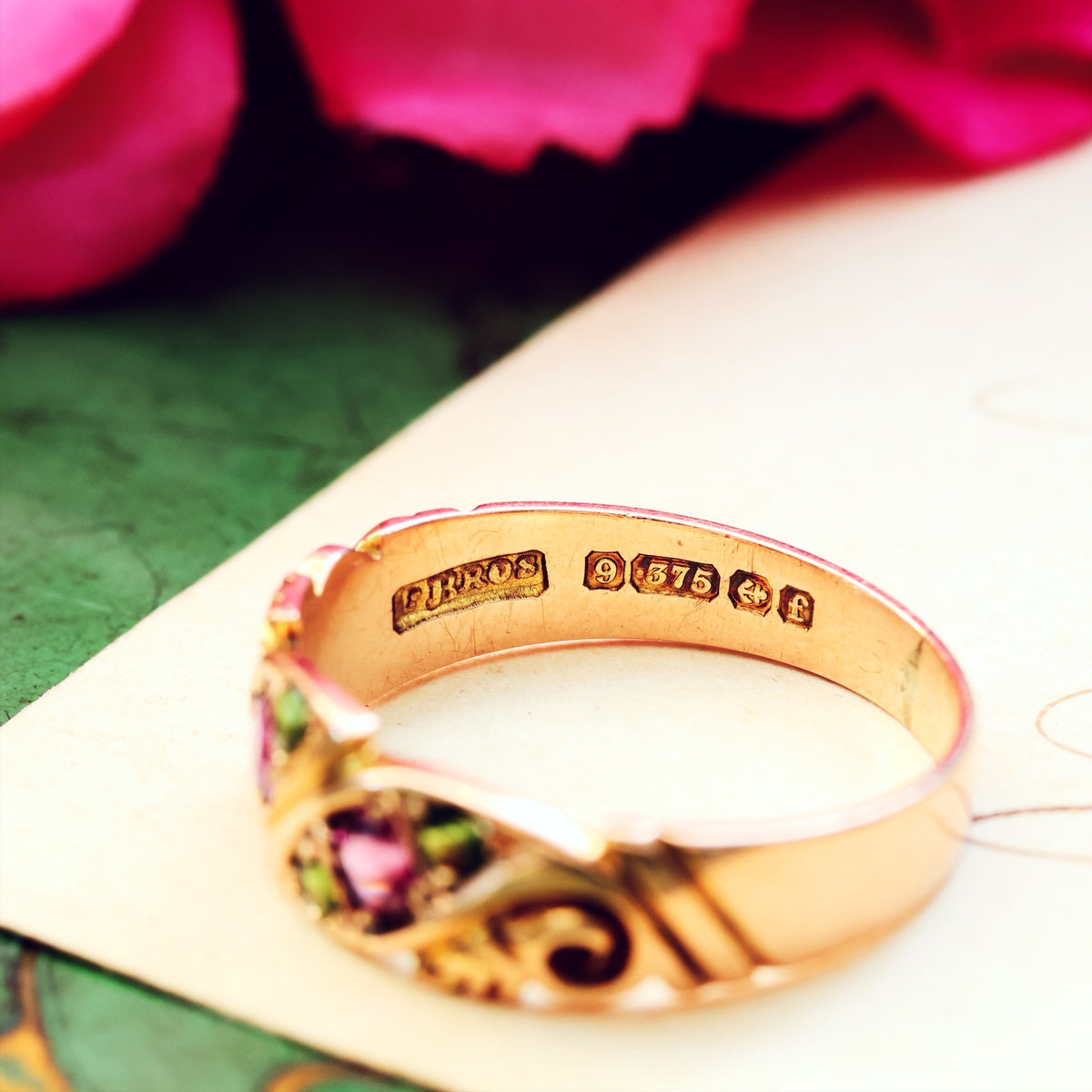 Date 1905 Antique Rose Gold Tourmaline Ring