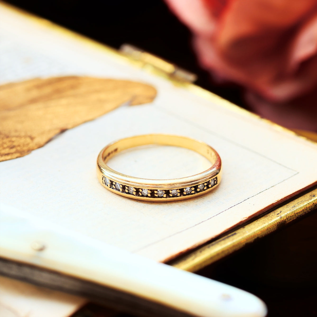 Vintage Date 1994 Diamond Half Eternity Band Ring