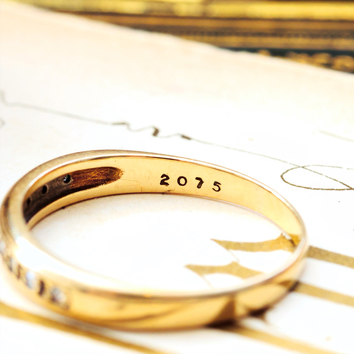 Vintage Date 1994 Diamond Half Eternity Band Ring