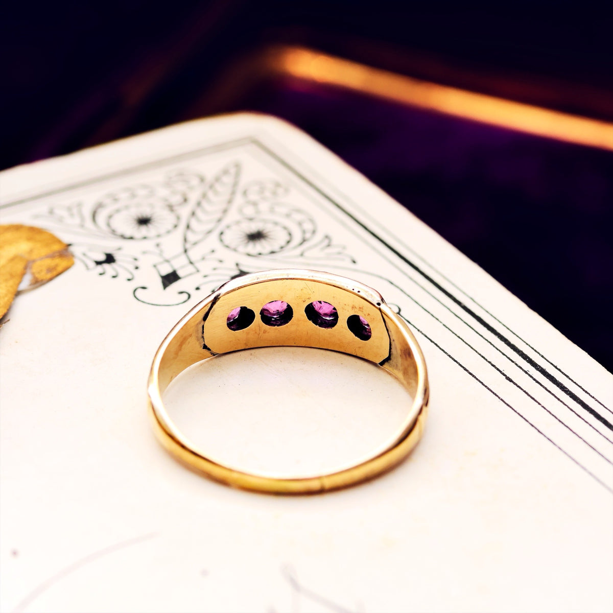Adorable! Antique Pink Tourmaline & Seed Pearl Ring