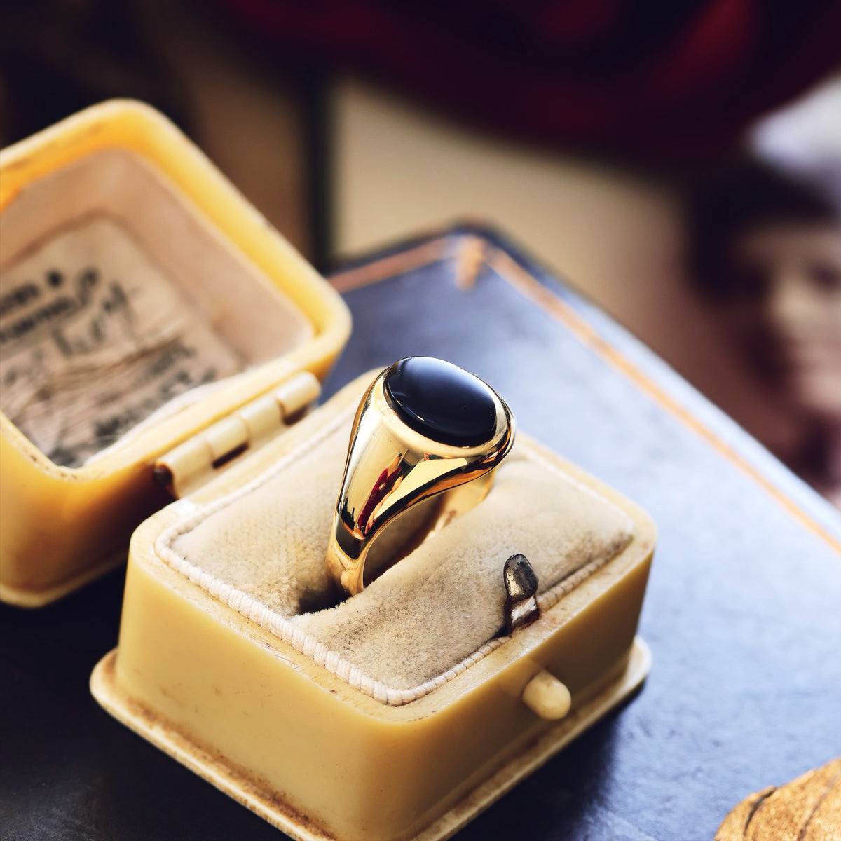 Classic Vintage Black Onyx Signet Ring