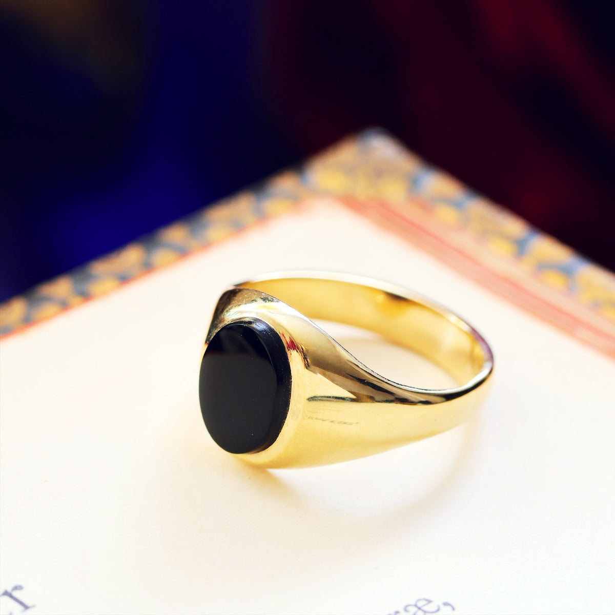 Classic Vintage Black Onyx Signet Ring