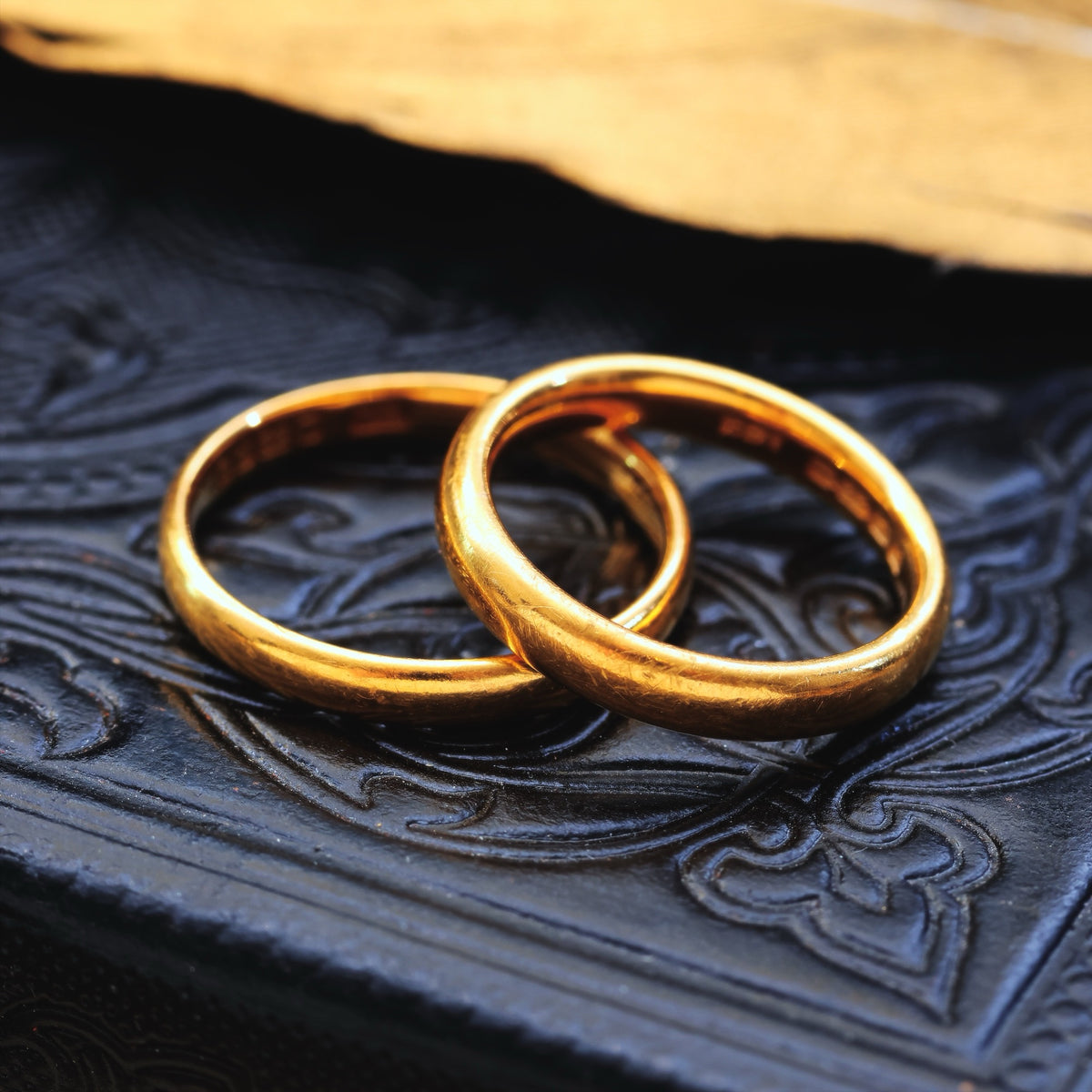 Together Forever! Pair of Vintage 22ct Gold Wedding Bands