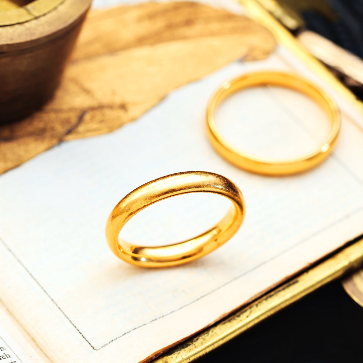 Together Forever! Pair of Vintage 22ct Gold Wedding Bands