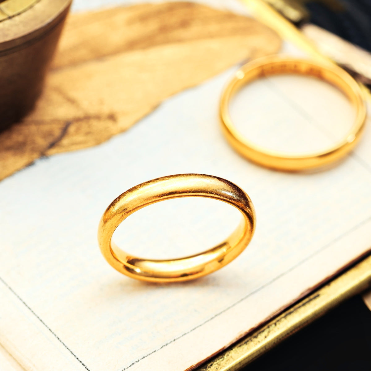 Together Forever! Pair of Vintage 22ct Gold Wedding Bands