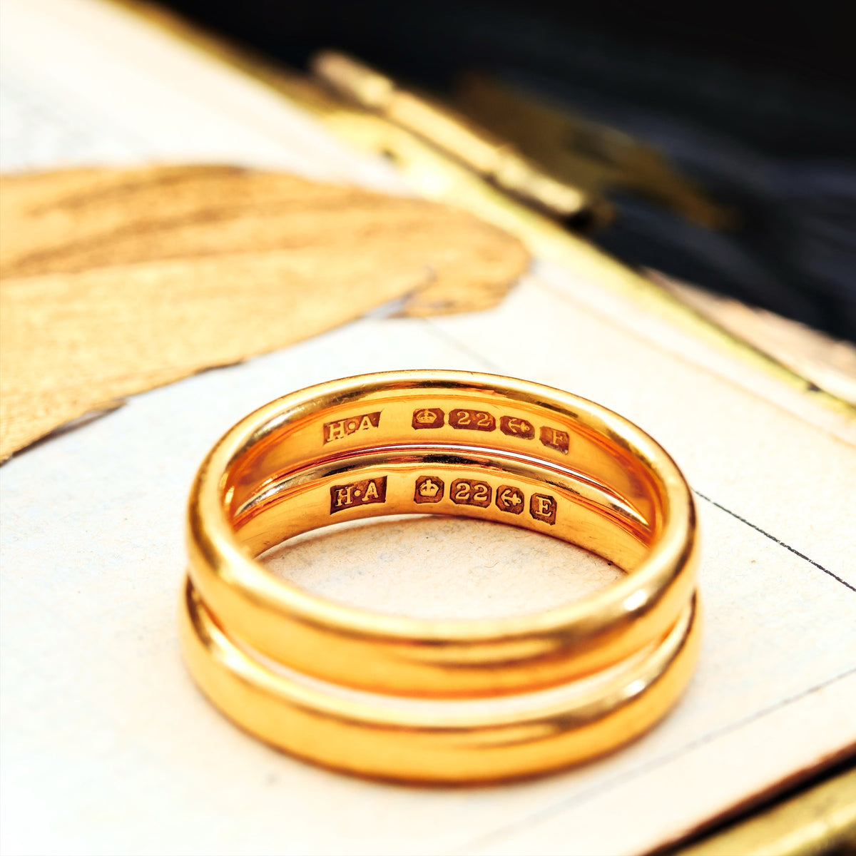 Pair of Vintage 22ct Gold Wedding Bands