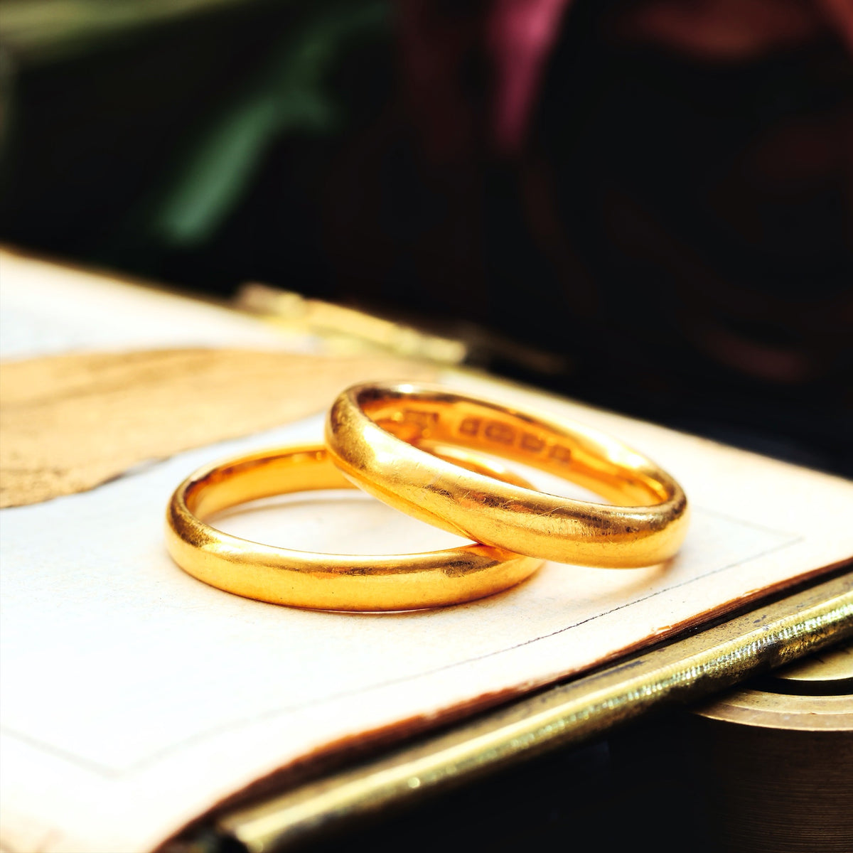 Together Forever! Pair of Vintage 22ct Gold Wedding Bands