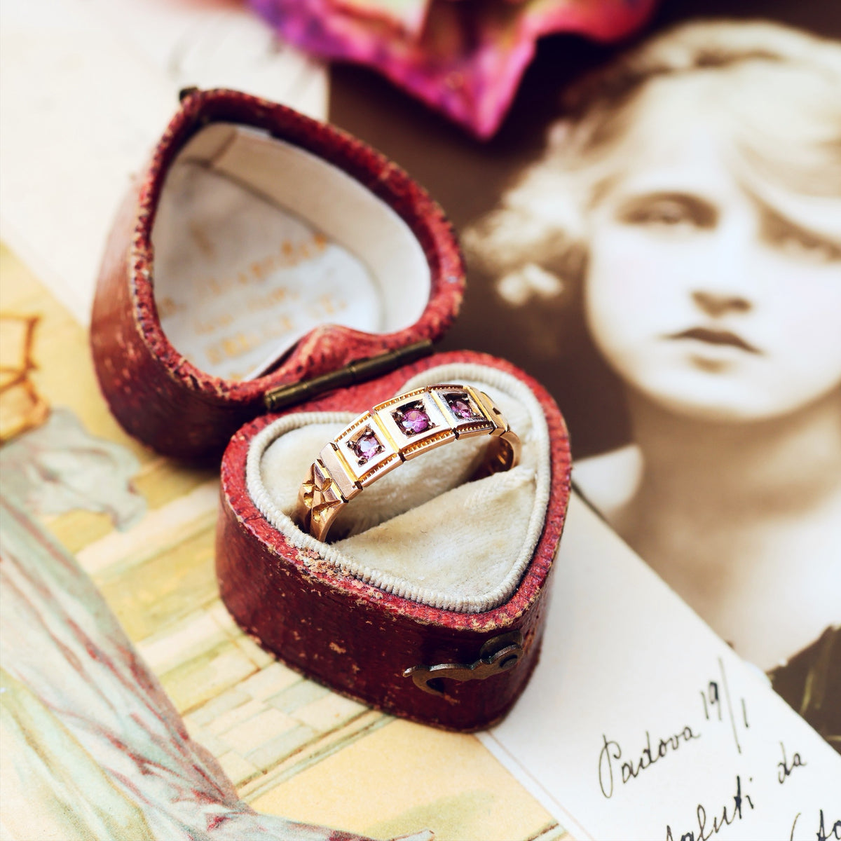 Antique Date 1900 Rose Gold & Pink Tourmaline Ring