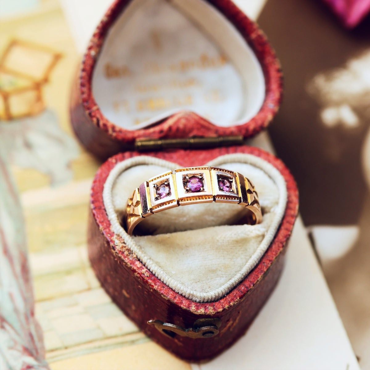 Antique Date 1900 Rose Gold & Pink Tourmaline Ring