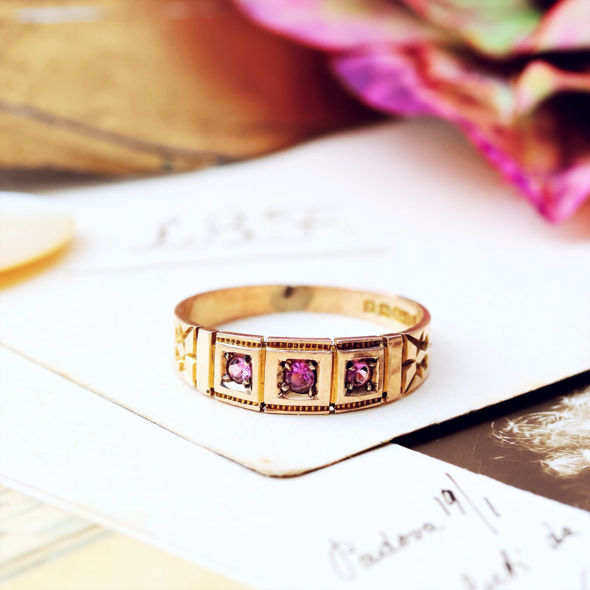 Antique Date 1900 Rose Gold & Pink Tourmaline Ring