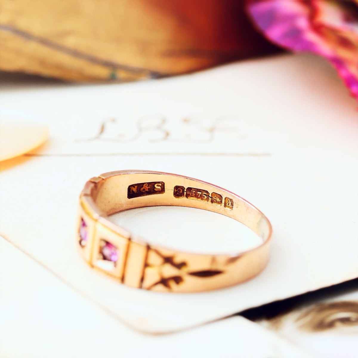 Antique Date 1900 Rose Gold & Pink Tourmaline Ring