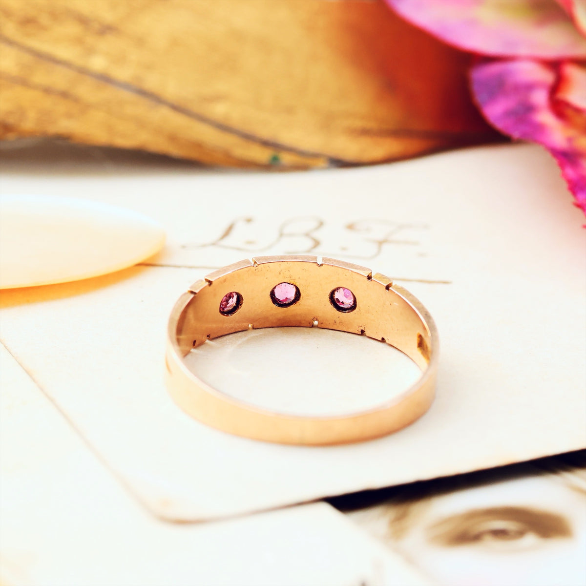 Antique Date 1900 Rose Gold & Pink Tourmaline Ring
