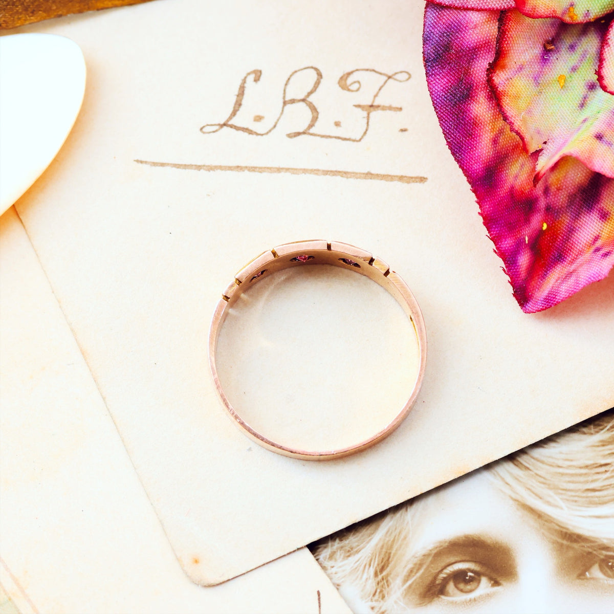 Antique Date 1900 Rose Gold & Pink Tourmaline Ring