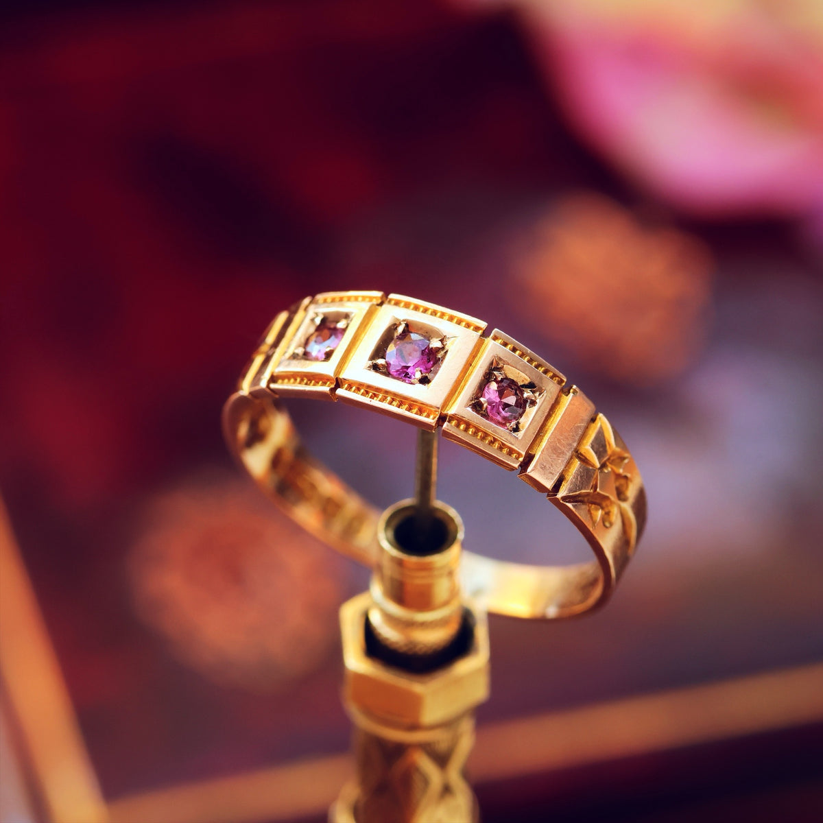 Antique Date 1900 Rose Gold & Pink Tourmaline Ring