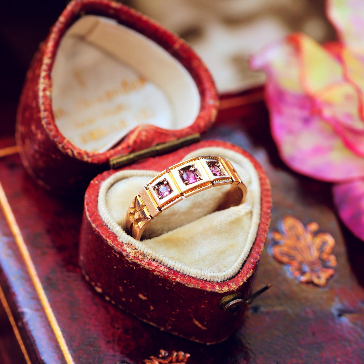 Antique Date 1900 Rose Gold & Pink Tourmaline Ring