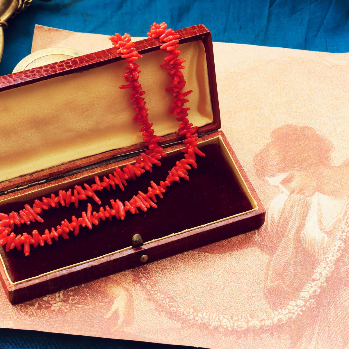 Fine Hand Carved Antique Georgian Coral Necklace