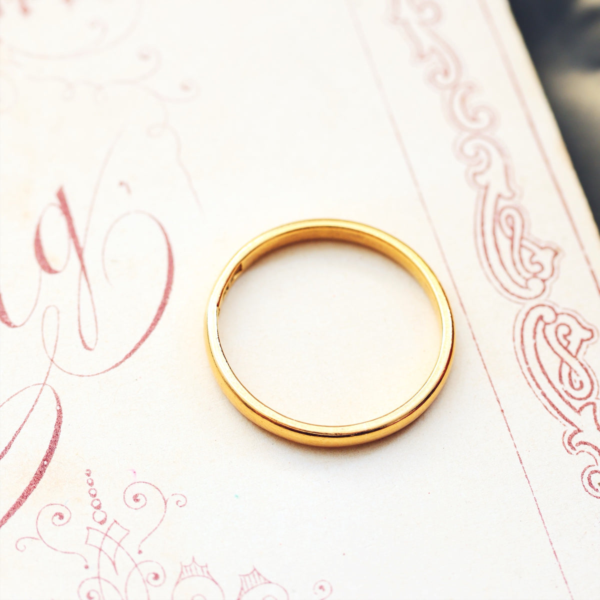Scarce Date 1857 Victorian 22ct Gold Wedding Ring