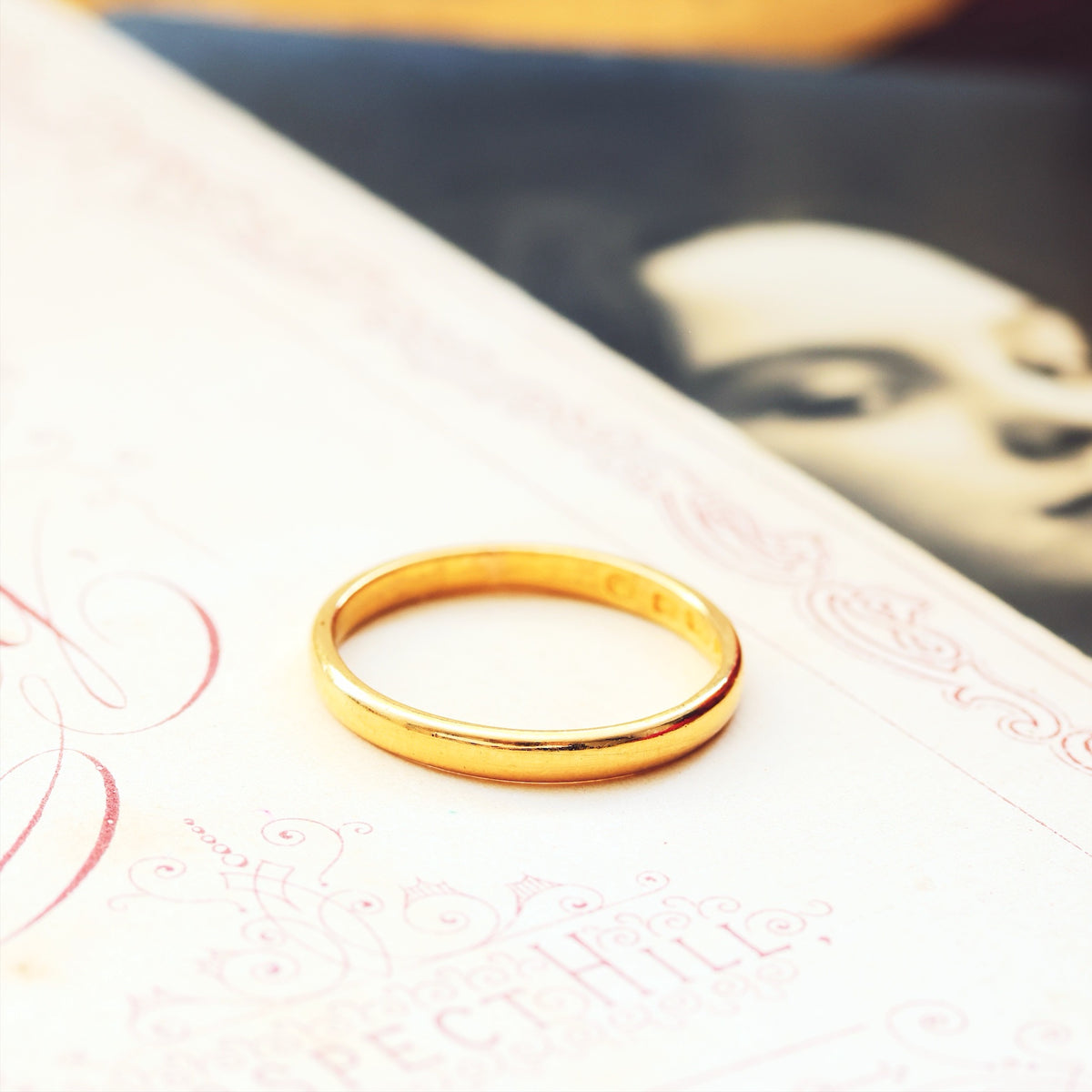 Scarce Date 1857 Victorian 22ct Gold Wedding Ring