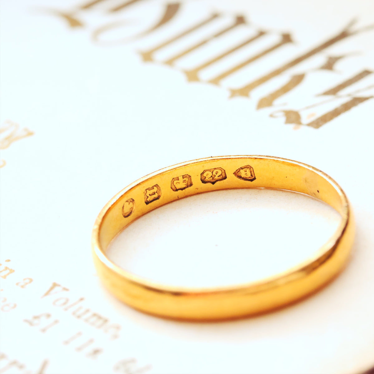 Scarce Date 1868 Victorian 22ct Gold Wedding Ring