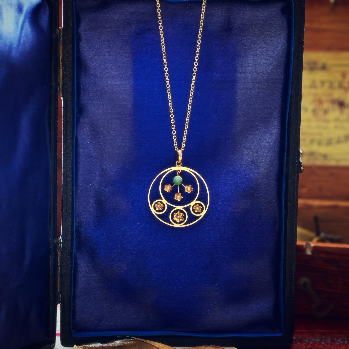 An Arts & Crafts Turquoise Lavaliere Pendant