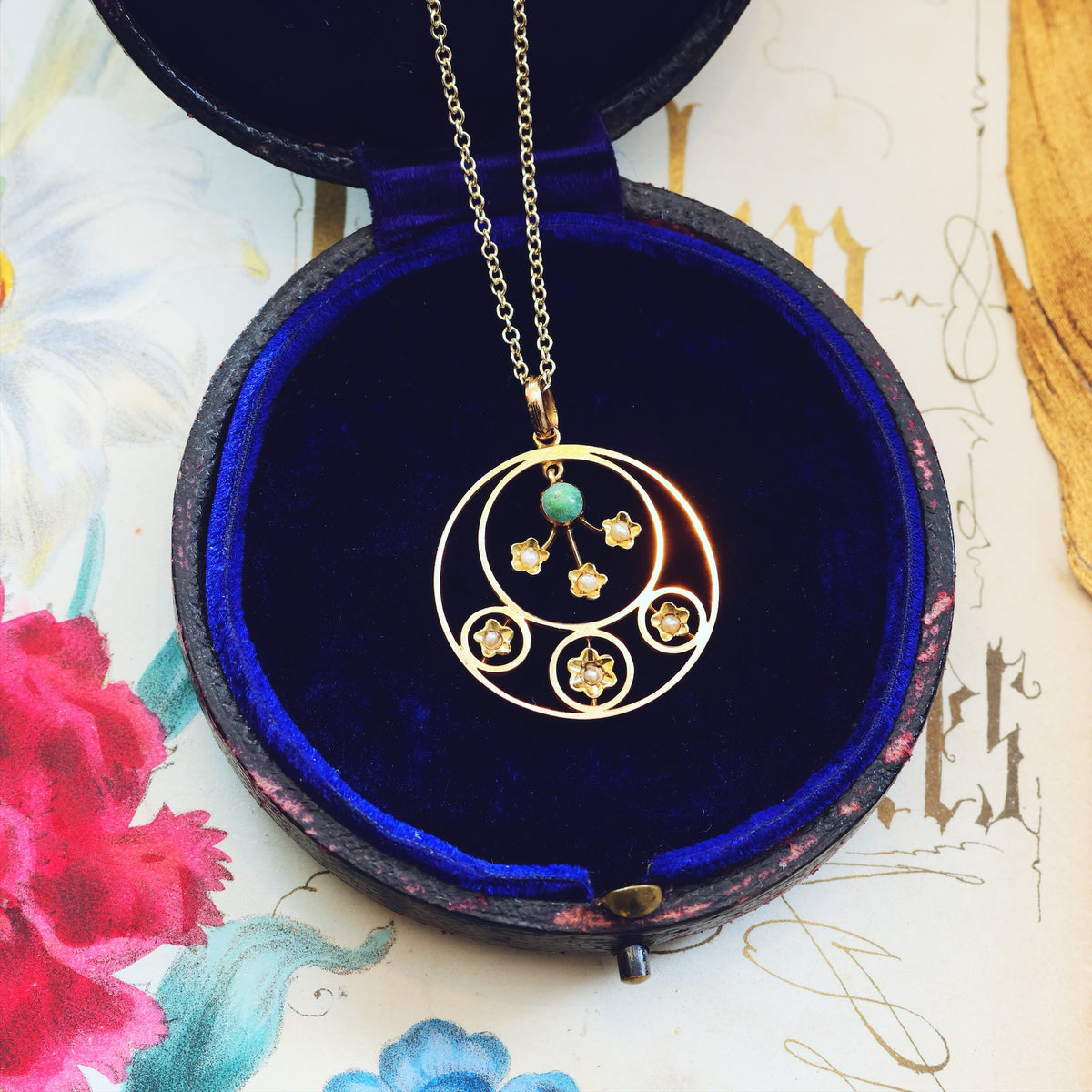 An Arts & Crafts Turquoise Lavaliere Pendant