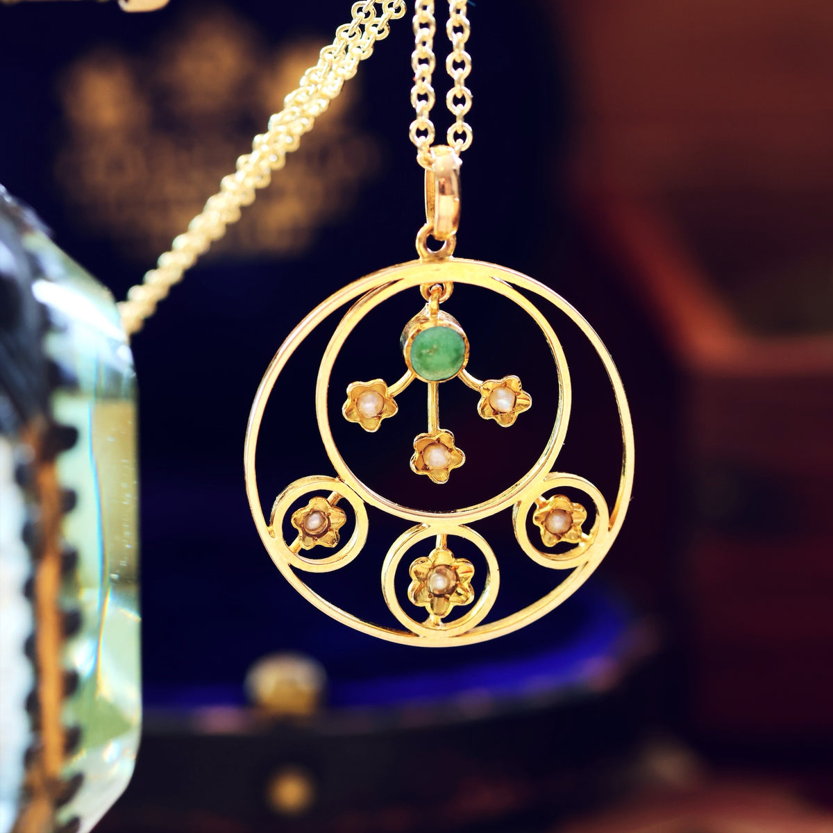 An Arts & Crafts Turquoise Lavaliere Pendant