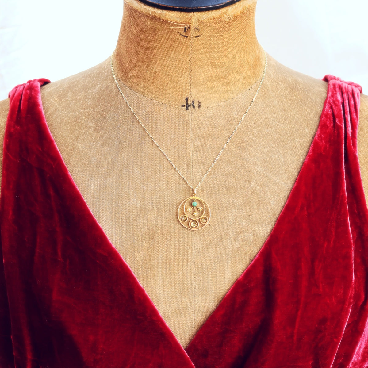 An Arts & Crafts Turquoise Lavaliere Pendant