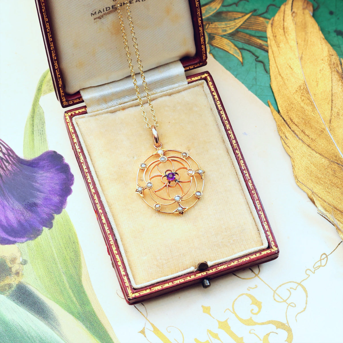 Lacily Lovely Arts & Crafts Amethyst Pendant