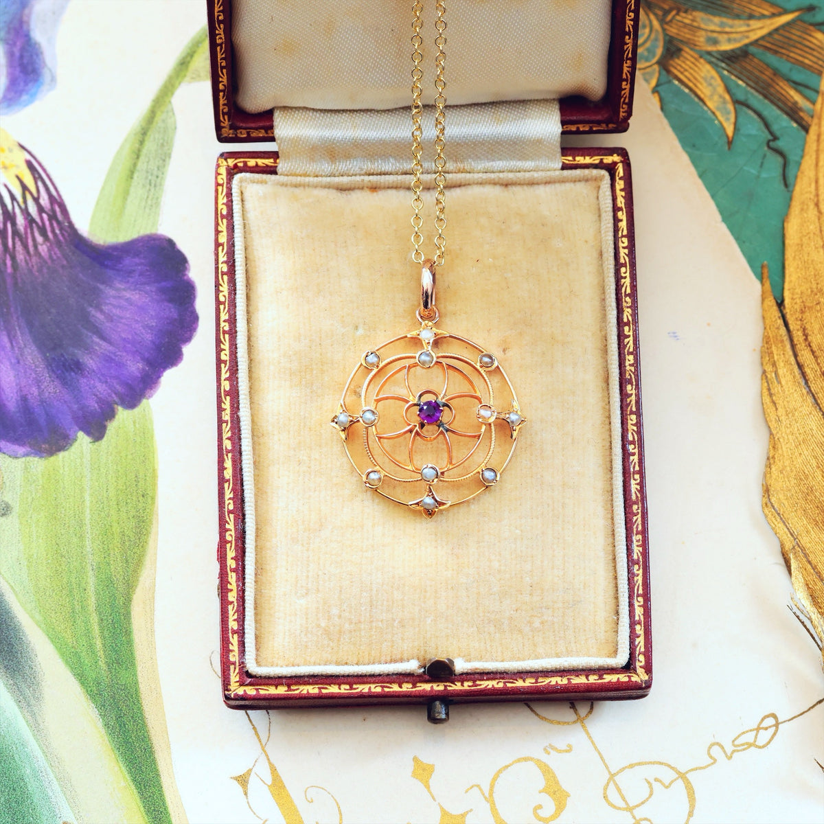 Lacily Lovely Arts & Crafts Amethyst Pendant