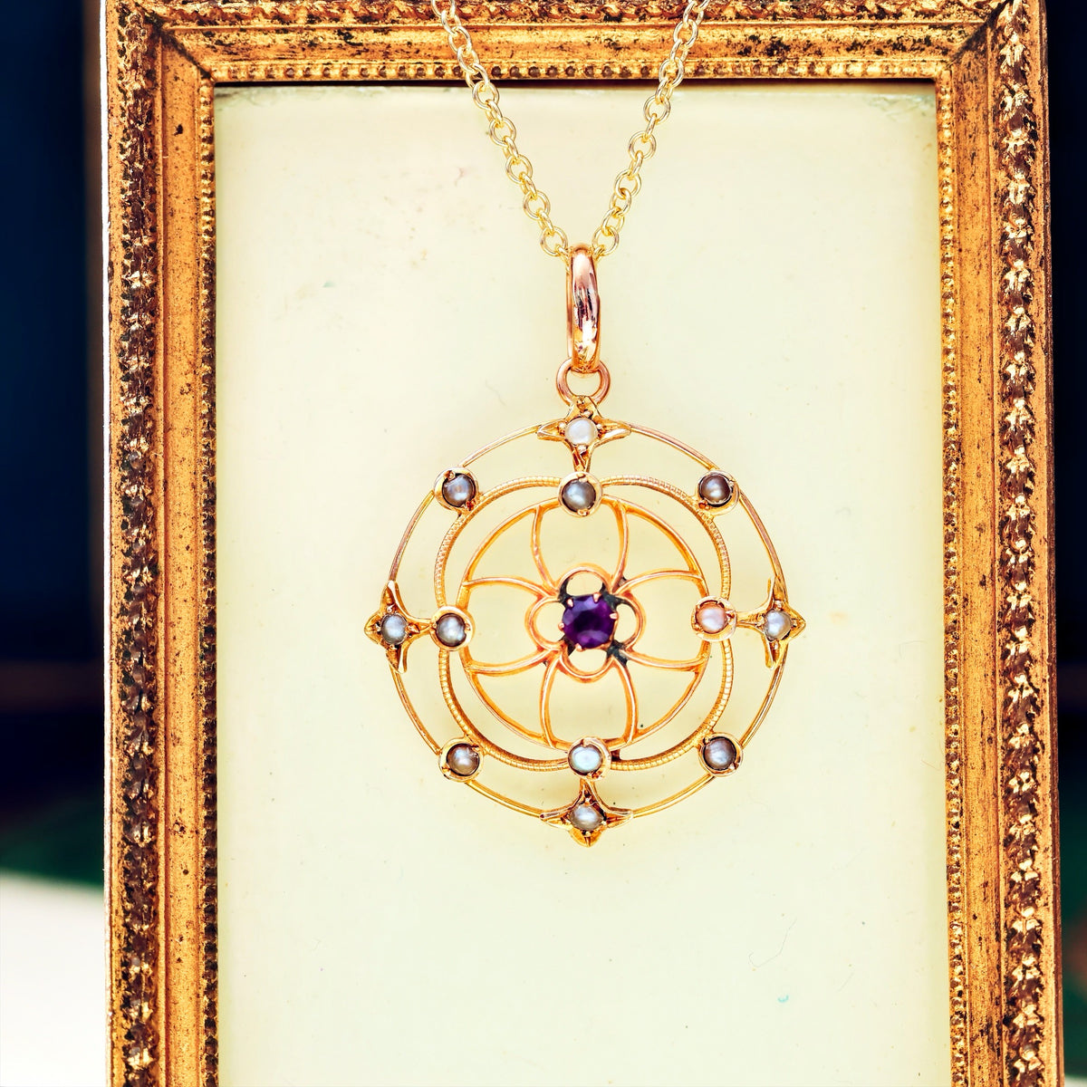 Lacily Lovely Arts & Crafts Amethyst Pendant