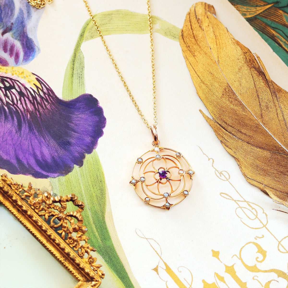 Lacily Lovely Arts & Crafts Amethyst Pendant