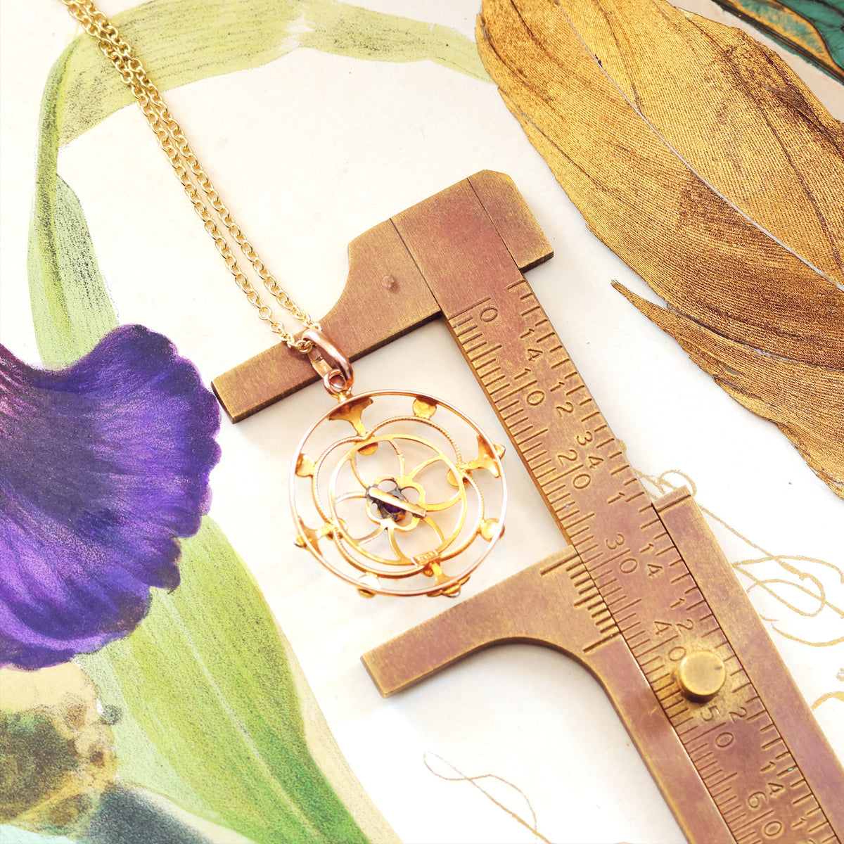 Lacily Lovely Arts & Crafts Amethyst Pendant