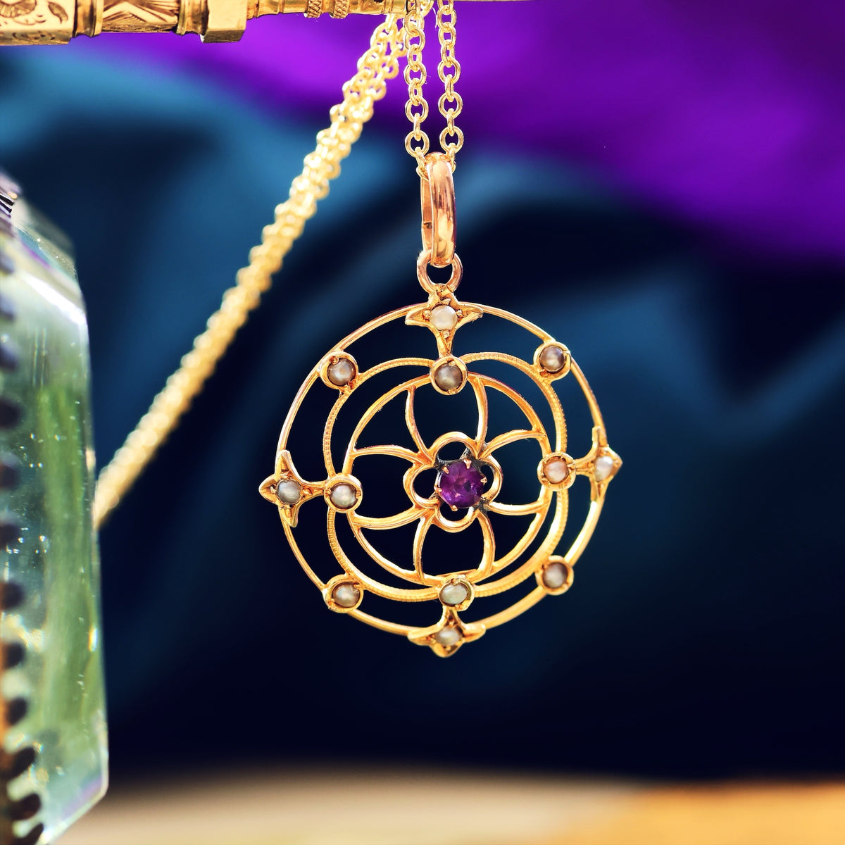 Lacily Lovely Arts & Crafts Amethyst Pendant