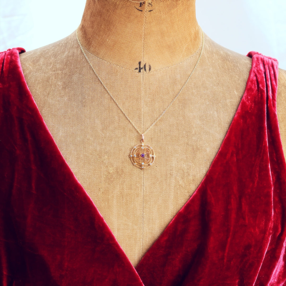 Lacily Lovely Arts & Crafts Amethyst Pendant