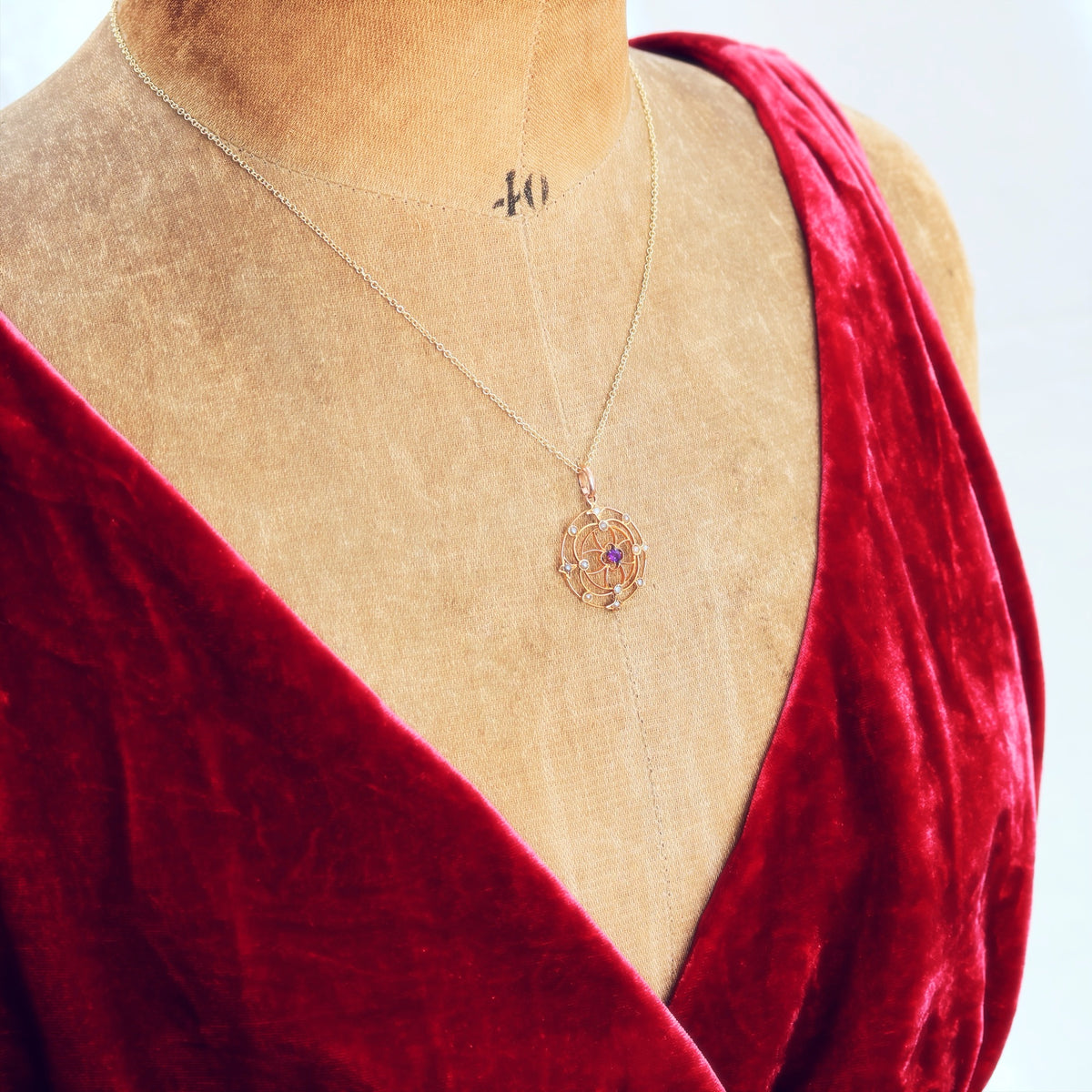 Lacily Lovely Arts & Crafts Amethyst Pendant