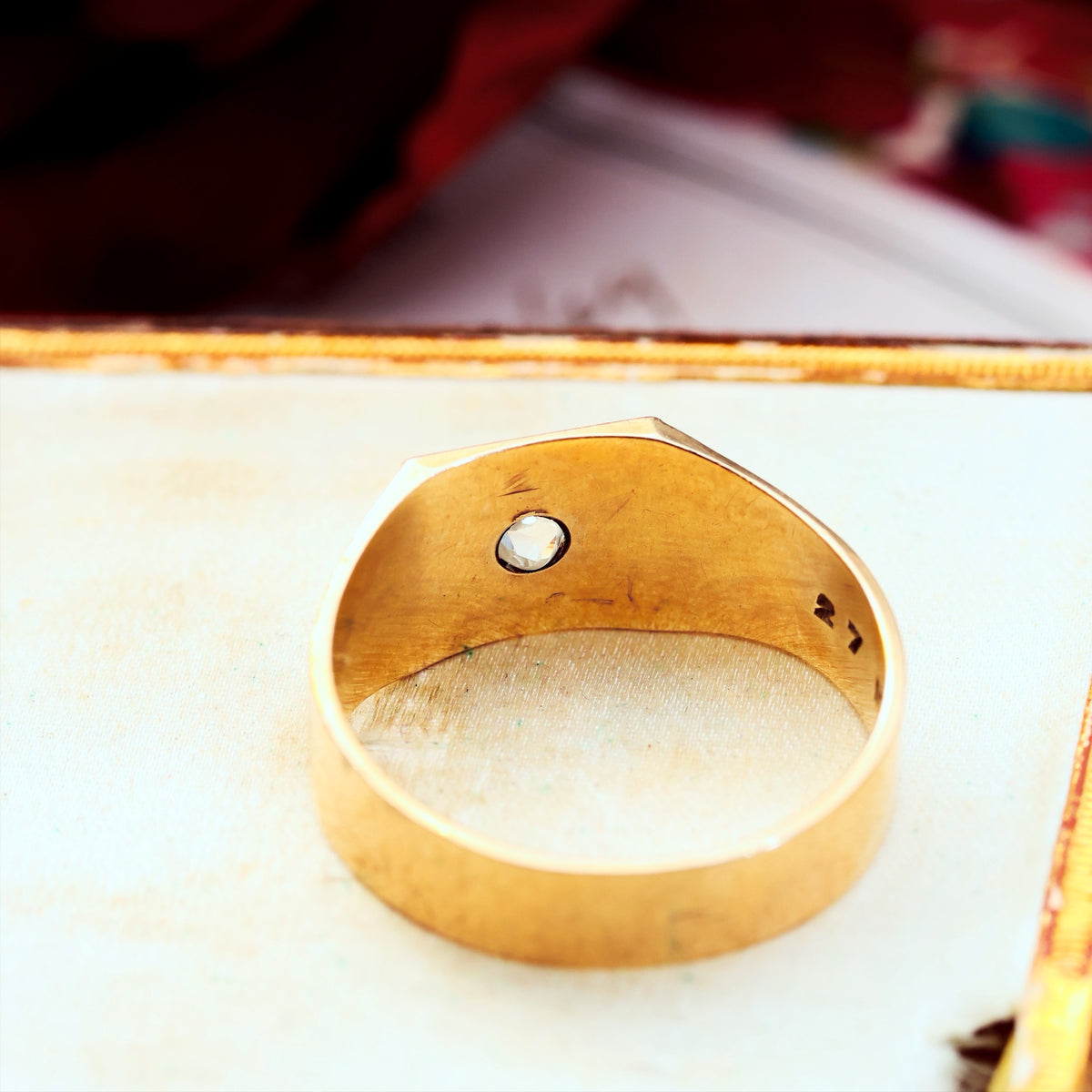Date 1955 Art Deco Men's Diamond Signet Ring
