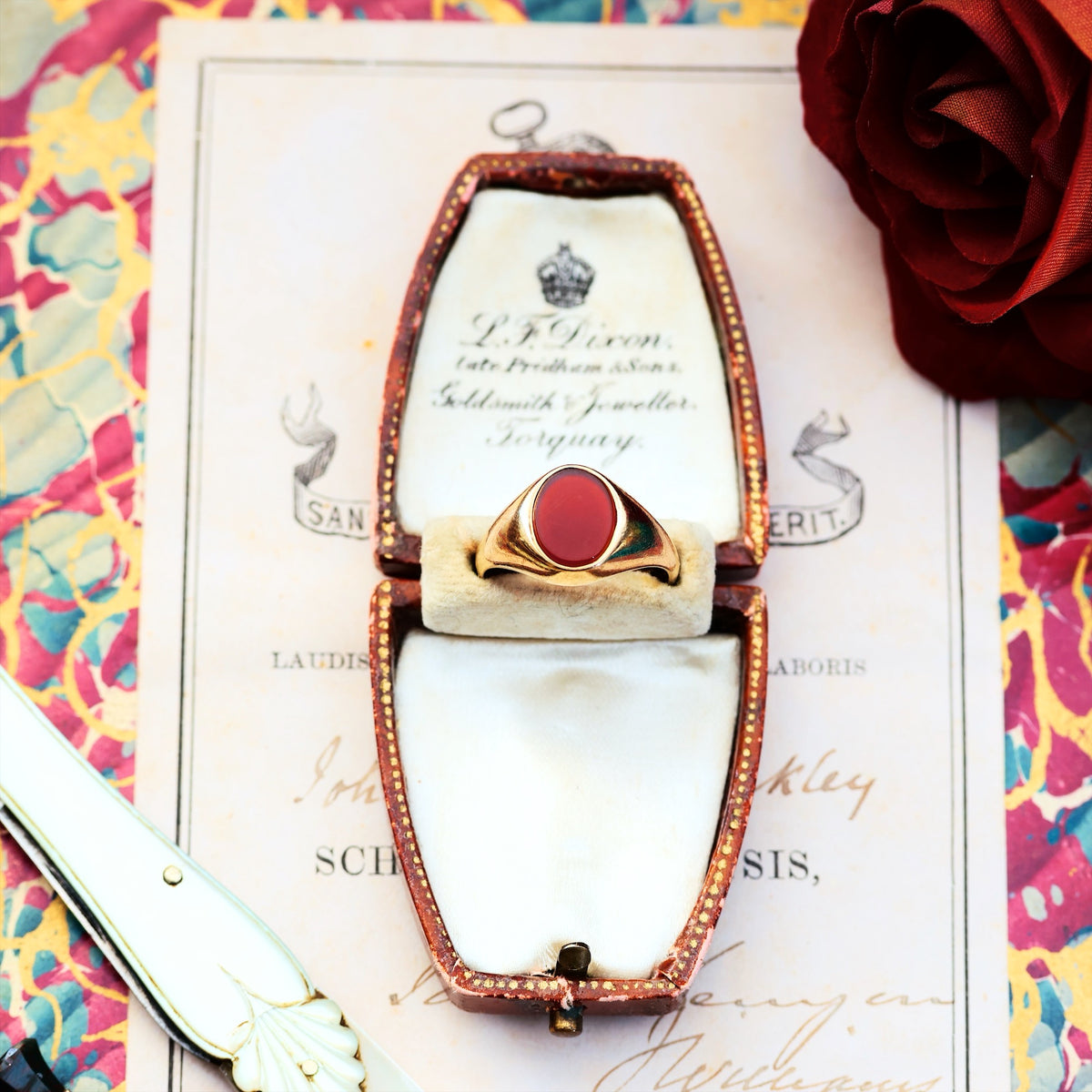 A Classic Vintage Carnelian Signet Ring