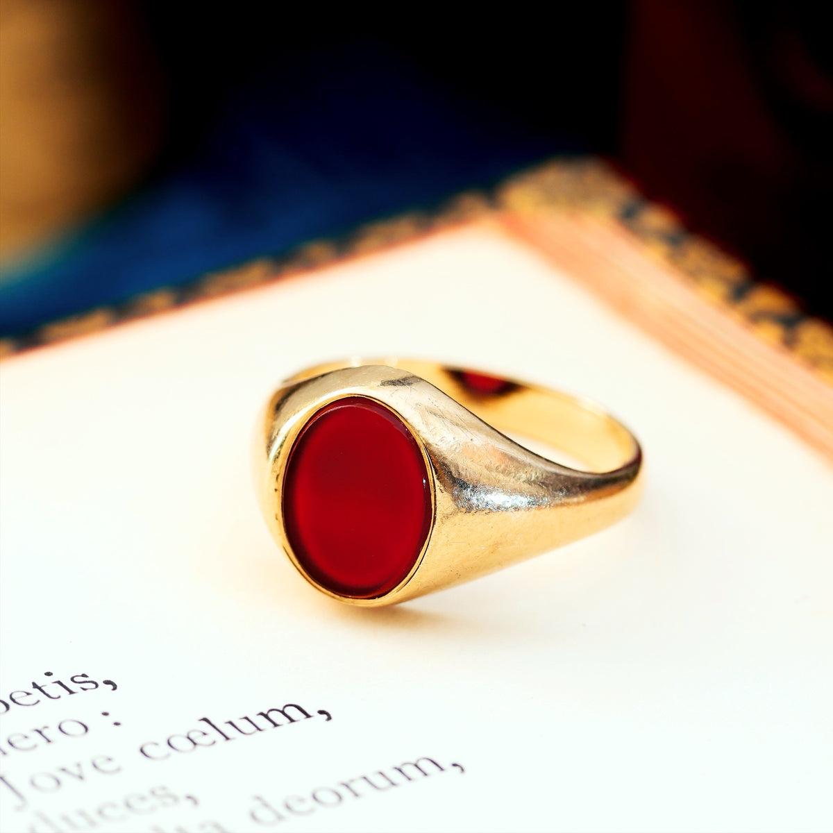 A Classic Vintage Carnelian Signet Ring