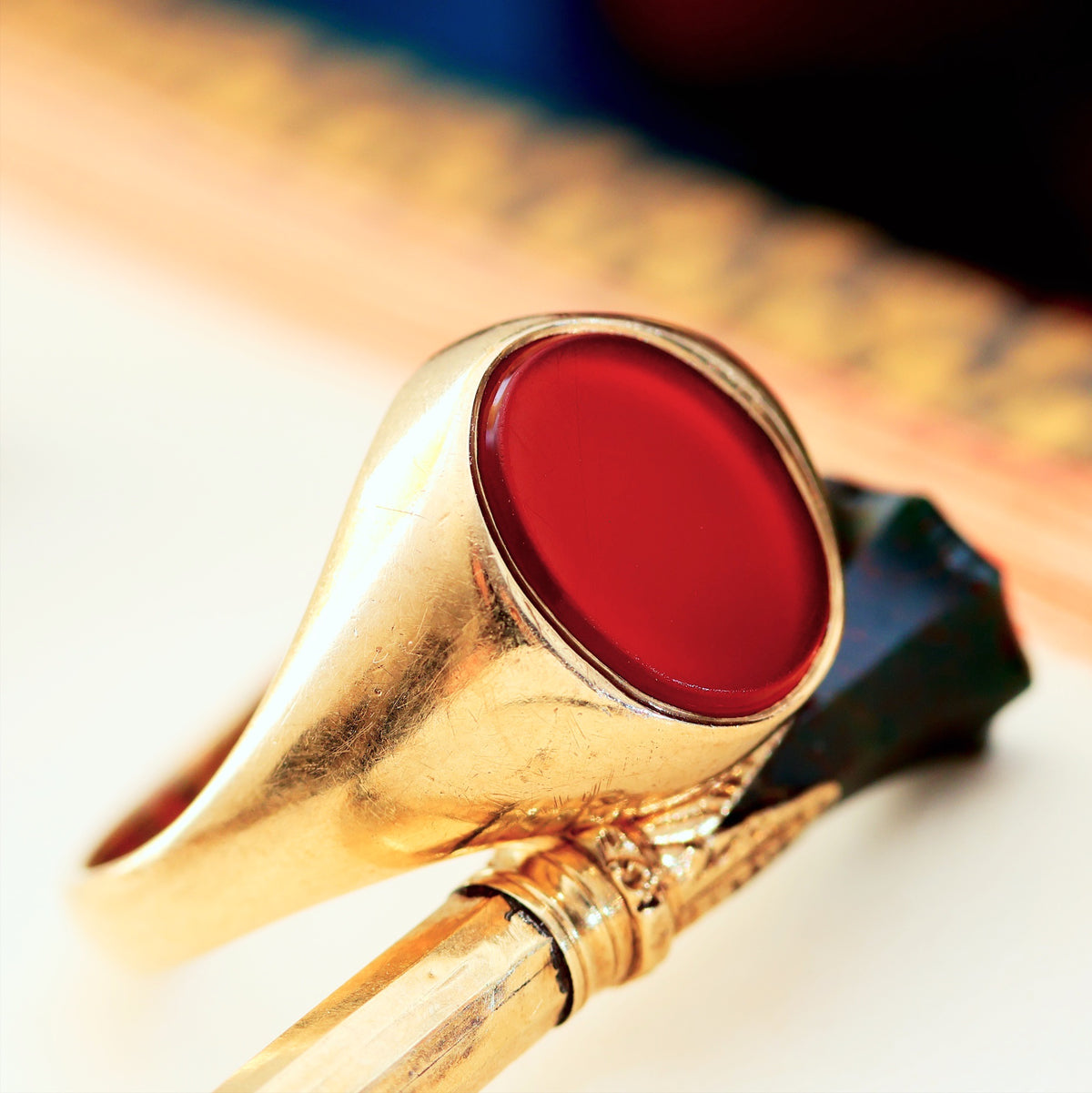 A Classic Vintage Carnelian Signet Ring