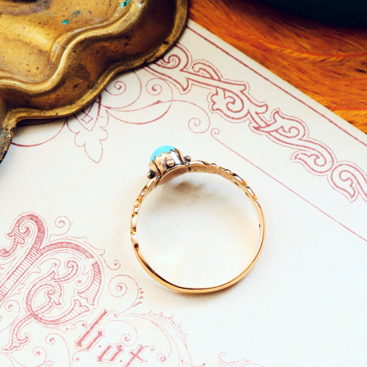 Petite Date 1892 Persian Turquoise Ring