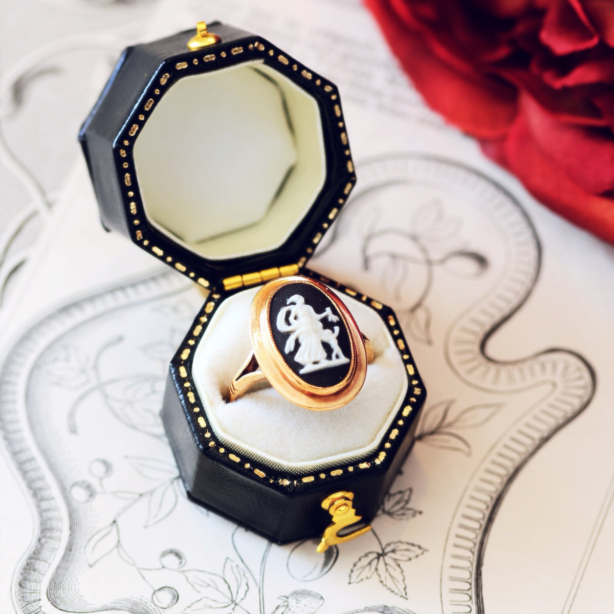 Vintage Neoclassical Vibe Goddess Ceres Wedgewood Ring