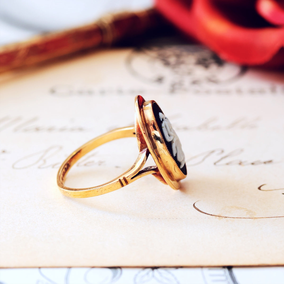 Vintage Neoclassical Vibe Goddess Ceres Wedgewood Ring